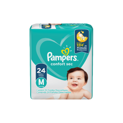 PAMPERS PAÑALES CONFORT SEC M 491GX12UN